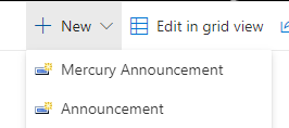 Mercury Announcement