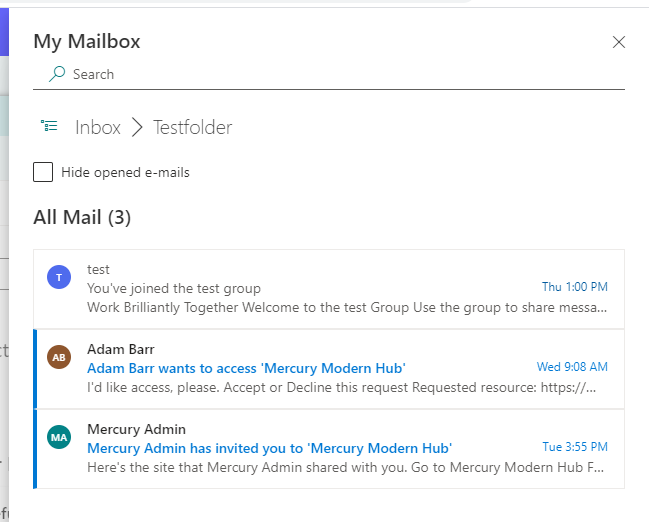 Selected Mailfolder