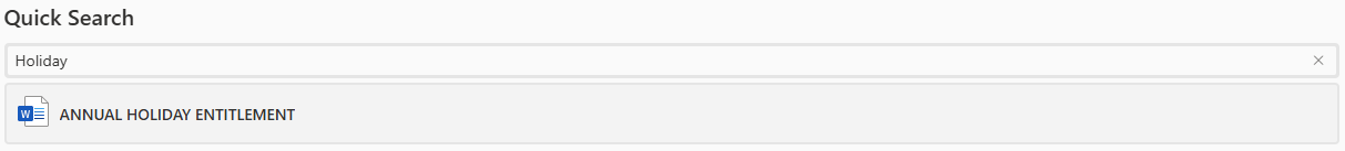 Quick Search: Documents